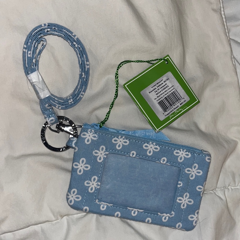 COPY - Vera Bradley UNC University of North Carolina  Zip ID Lanyard Wallet